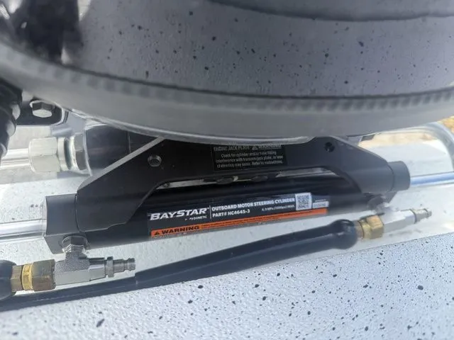 Slide: The Image of BayStar steering cylinder on Xpress Boats H20B 2026. - 20