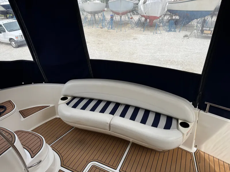 Slide: The Image of Interior of a 2008 Meridian 391 Sedan yacht with seating area. - 17