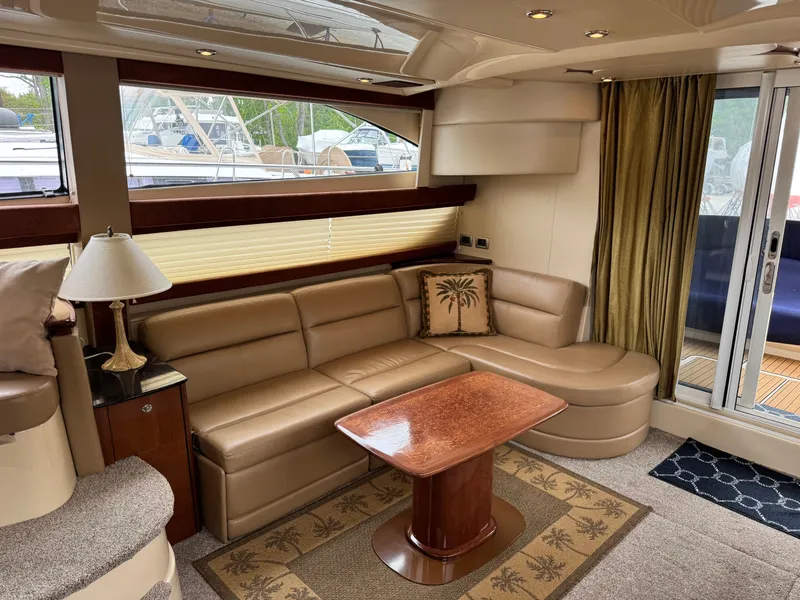 Slide: The Image of Interior of a 2008 Meridian 391 Sedan yacht with leather sofa. - 20