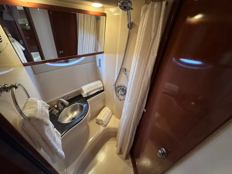 Slide: The Image of Luxurious bathroom in a 2008 Meridian 391 Sedan yacht. - 27