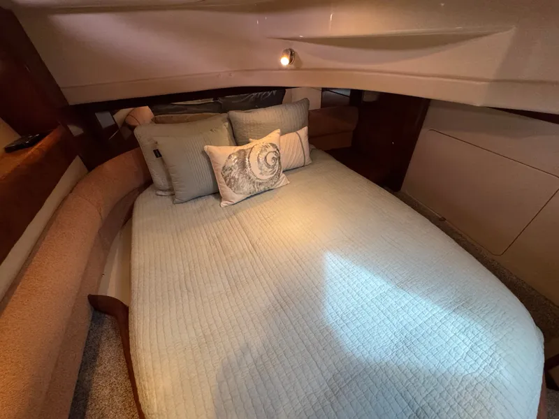 Slide: The Image of Interior of a 2008 Meridian 391 Sedan yacht with cozy bed. - 31