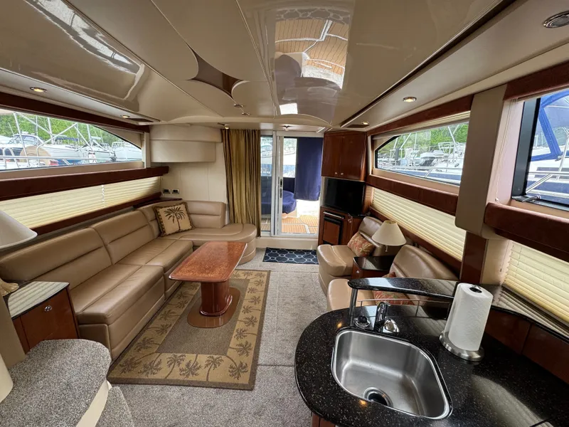 Slide: The Image of Interior of a 2008 Meridian 391 Sedan yacht, luxurious and spacious. - 36