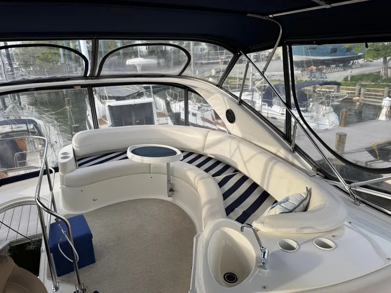 Slide: The Image of Interior of a 2008 Meridian 391 Sedan yacht with seating area. - 42
