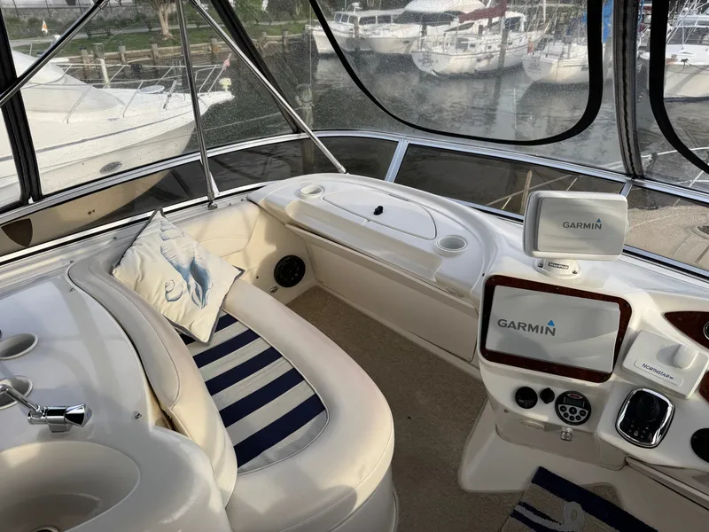 Slide: The Image of Interior of a 2008 Meridian 391 Sedan yacht with Garmin navigation system. - 43