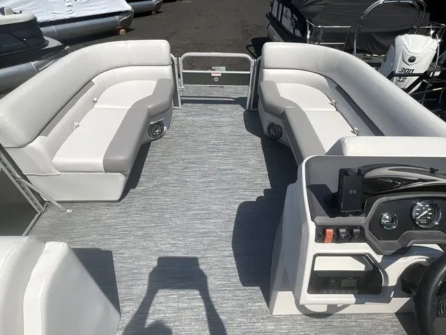 Slide: The Image of Interior of 2023 Godfrey Pontoons Xperience 2086 BFX with gray seating. - 10