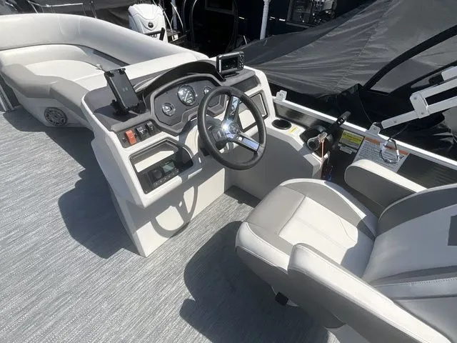 Slide: The Image of Interior of 2023 Godfrey Pontoons Xperience 2086 BFX with steering console. - 11