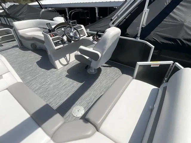 Slide: The Image of Interior of 2023 Godfrey Pontoons Xperience 2086 BFX with gray seating. - 18