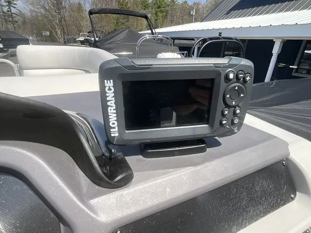 Slide: The Image of Lowrance fish finder on 2023 Godfrey Xperience 2086 BFX pontoon boat. - 22