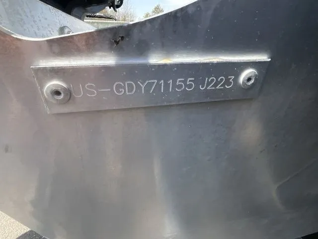 Slide: The Image of Serial number plate of a 2023 Godfrey Pontoons Xperience 2086 BFX. - 26