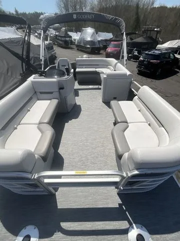 Slide: The Image of 2023 Godfrey Pontoons Xperience 2086 BFX with spacious seating area. - 7