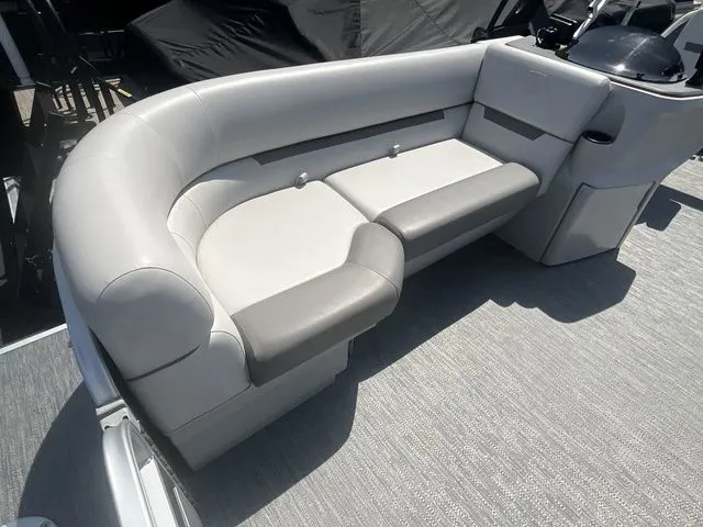 Slide: The Image of 2023 Godfrey Pontoons Xperience 2086 BFX seating area in gray leather. - 8