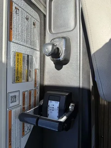 Slide: The Image of Control console of 2022 Premier Escalante 310 DL with warning labels. - 10