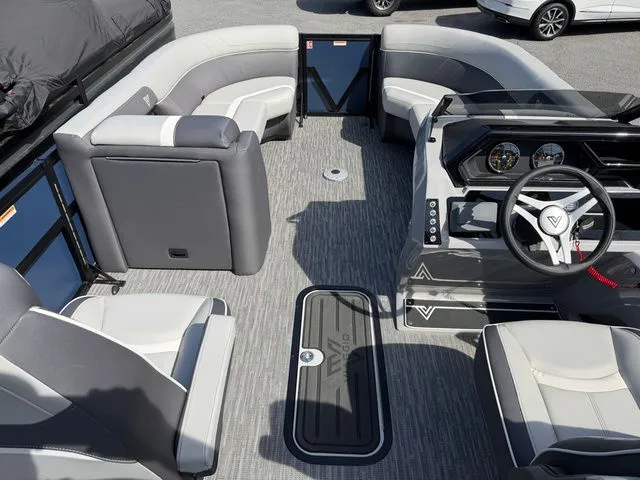 Slide: The Image of Interior of Viaggio Lago X-S 22 pontoon boat, model year 2026. - 9