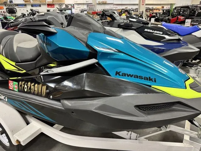 Slide: The Image of 2022 Kawasaki Ultra jet ski displayed in showroom. - 10