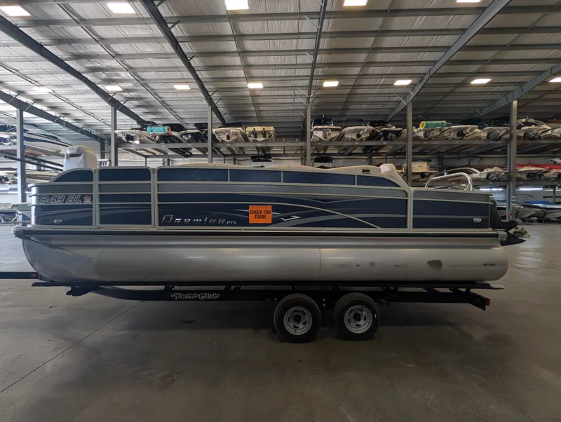 Slide: The Image of 2013 Premier 221 CASTAWAY RE pontoon boat in warehouse. - 3