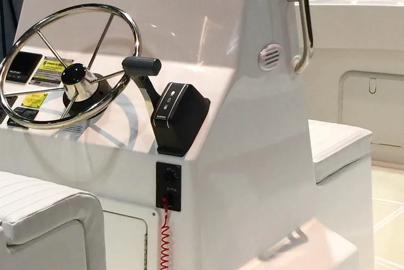 Slide: The Image of Manufacturer Provided Image: 2026 NorthCoast 190 Center Console boat steering wheel and controls. - 17