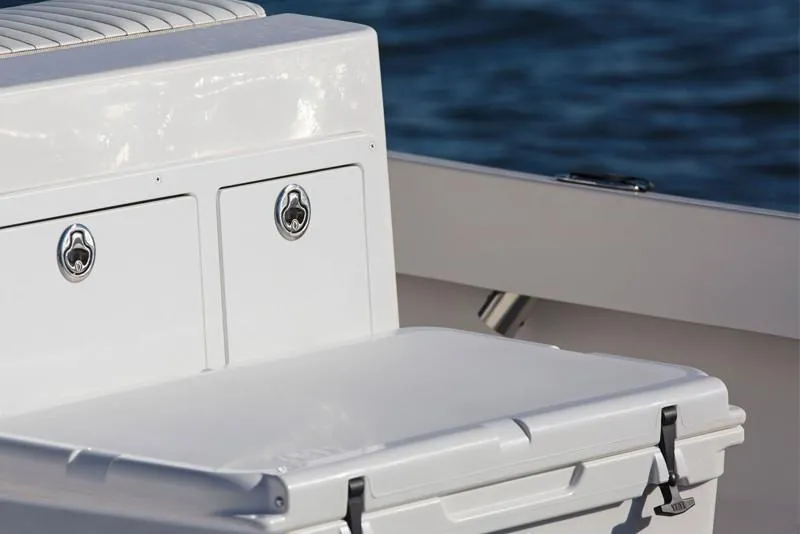 Slide: The Image of Manufacturer Provided Image: 2026 NorthCoast 190 Center Console boat with storage compartments and seating, on water. - 19