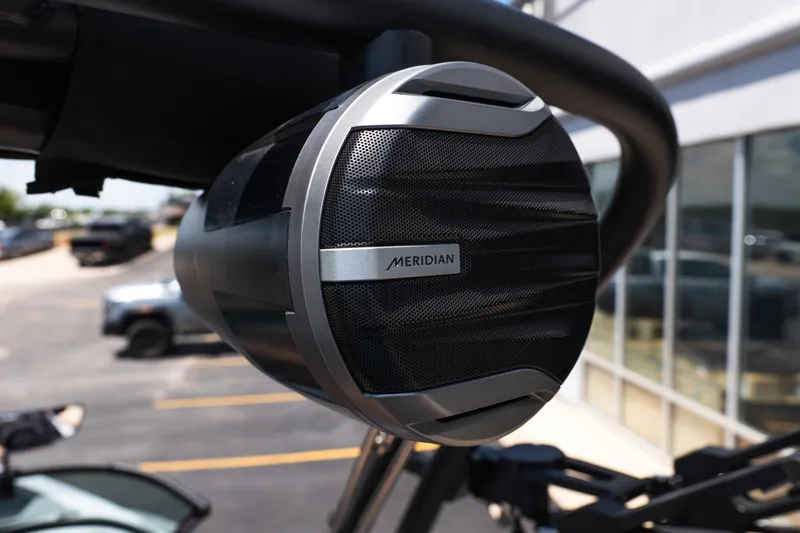 Slide: The Image of Close-up of a Meridian speaker on a 2026 MasterCraft NXT24 boat. - 17