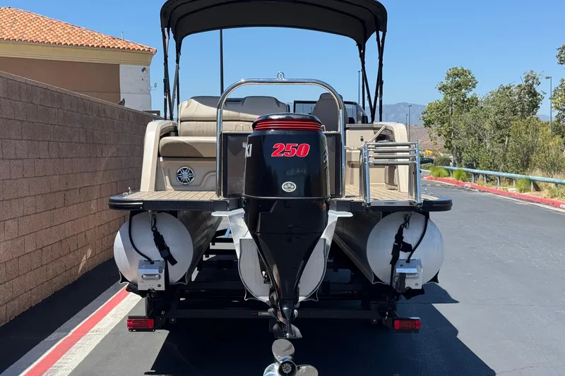 Slide: The Image of 2023 Avalon Catalina VRBW pontoon boat with powerful 250 HP outboard motor. - 5