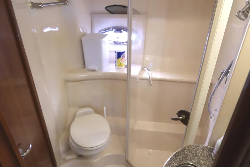 Slide: The Image of Interior view of 2005 Meridian 459 Motoryacht bathroom. - 48