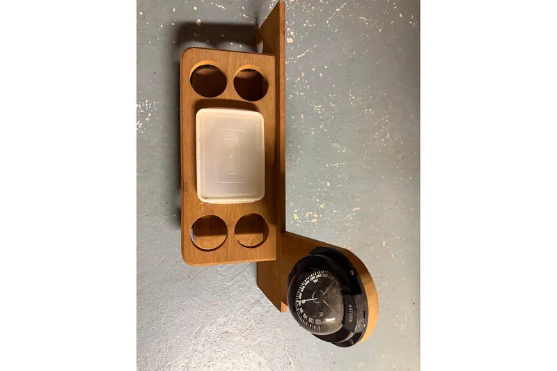 Slide: The Image of Wooden nautical compass holder with cup slots, PAC 23 model, 1976 design. - 18