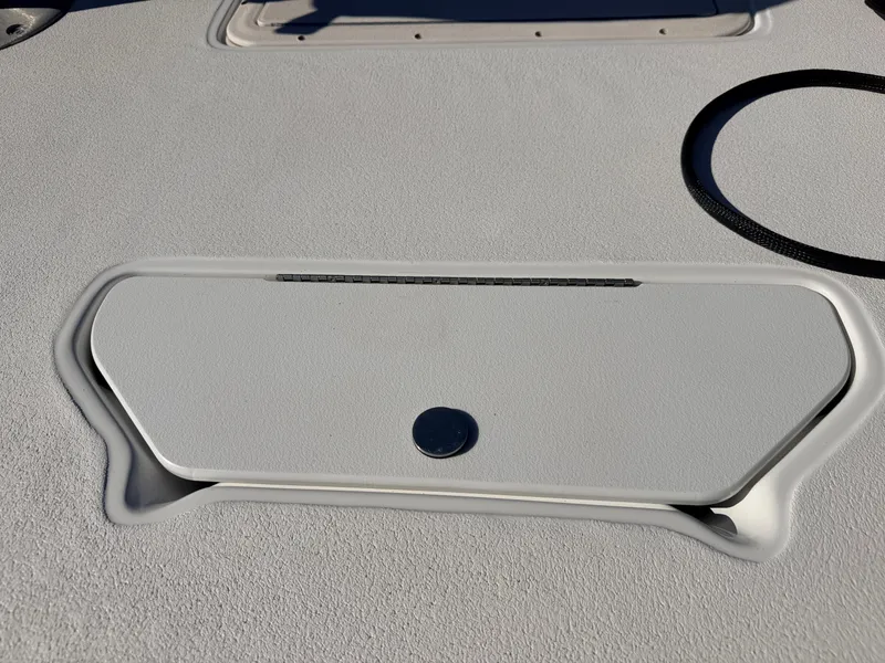 Slide: The Image of Hurricane Fun Deck 198 boat deck with storage hatch, 2021 model. - 12