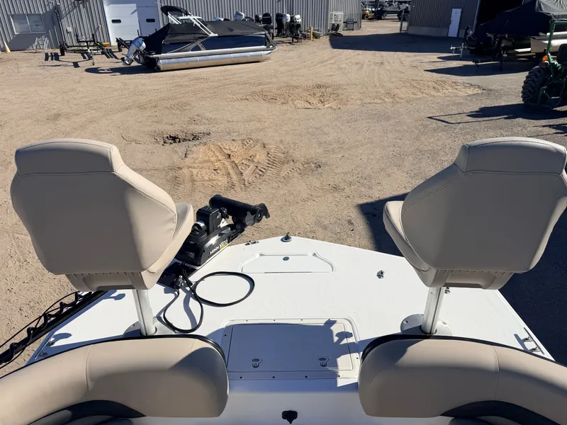 Slide: The Image of Hurricane Fun Deck 198 boat with two seats and trailer, 2021 model. - 3