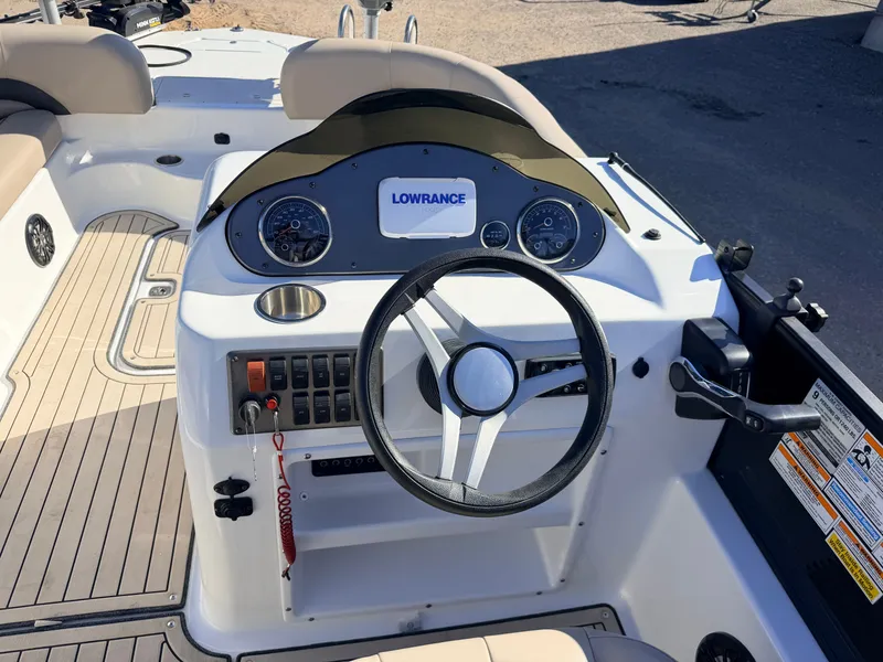 Slide: The Image of Interior view of 2021 Hurricane Fun Deck 198 boat cockpit. - 30