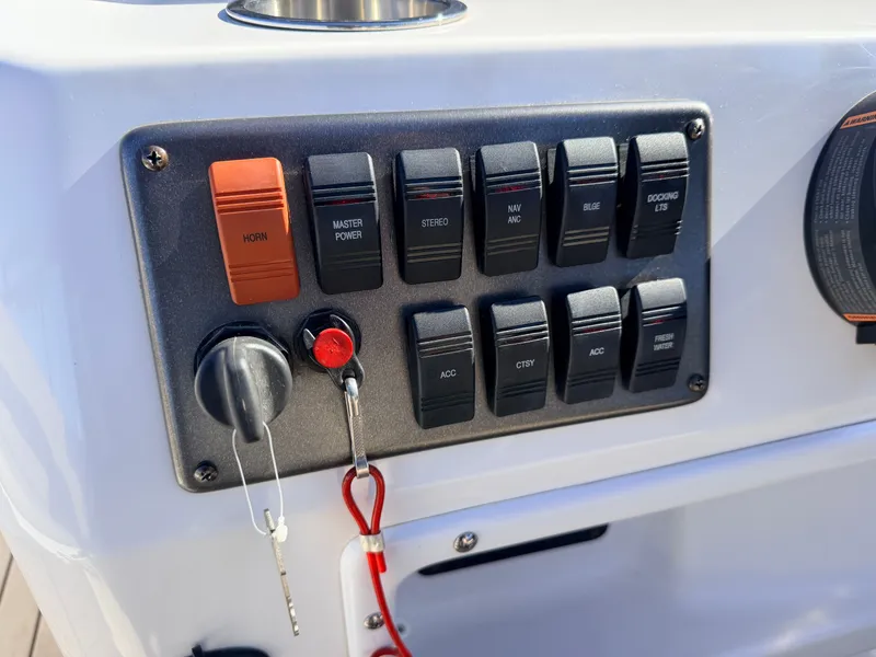 Slide: The Image of Dashboard of Hurricane Fun Deck 198 boat, 2021 model. - 35