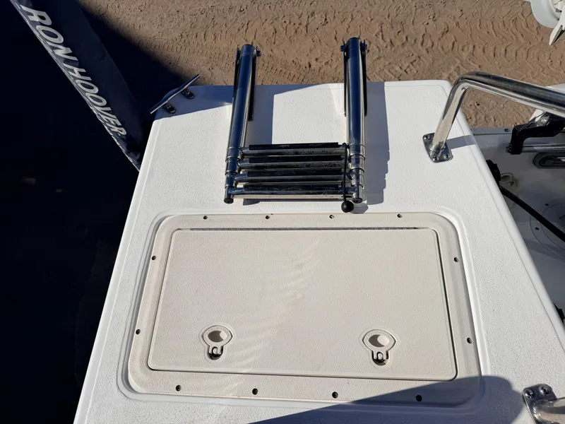 Slide: The Image of Hurricane Fun Deck 198 boat with ladder and storage, 2021 model. - 45