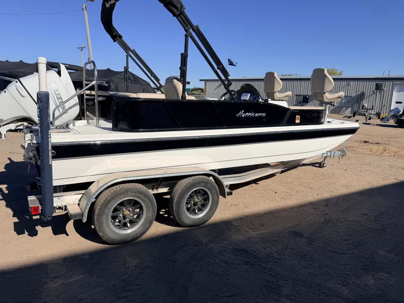 Slide: The Image of Hurricane Fun Deck 198 with 140HP Suzuki & Tandem Axle Trailer -$31,995 2021 - 64