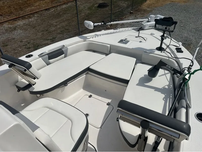 Slide: The Image of Interior view of the 2023 Robalo 226 Caymen boat deck. - 18