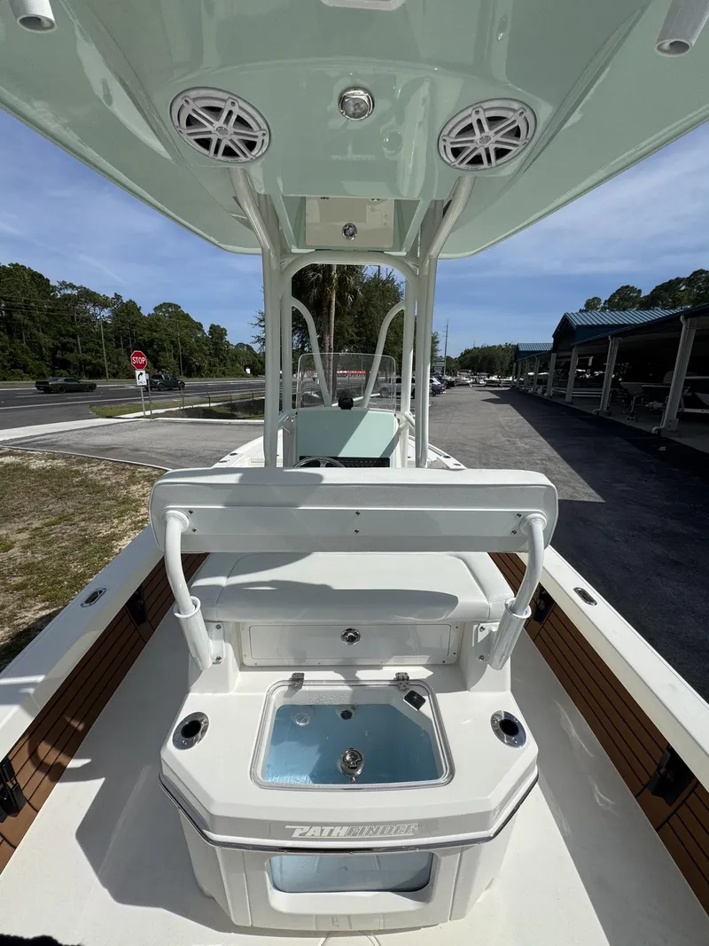 Slide: The Image of Interior view of the 2026 Pathfinder 2500 Hybrid boat. - 42