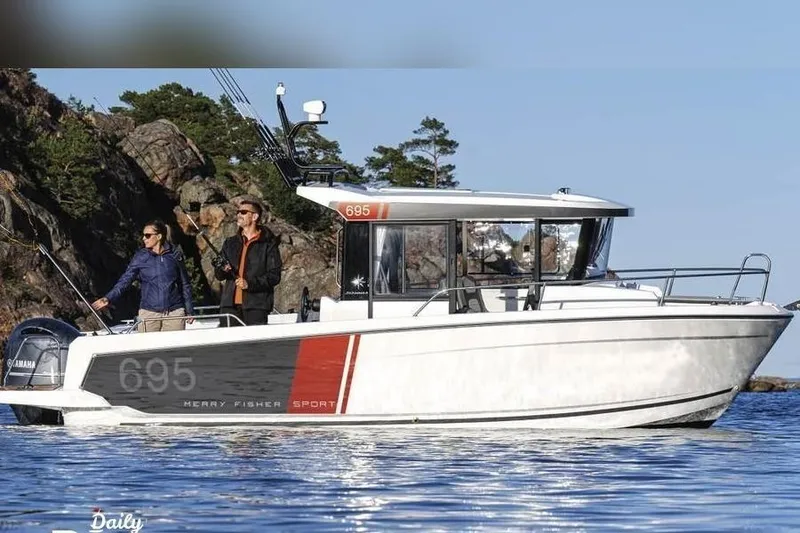 Slide: The Image of Jeanneau NC Sport 695 Series 2 boat 2023 on calm water. - 2