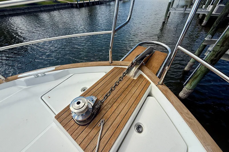 Slide: The Image of Bow of 2020 Beneteau Swift Trawler 44 with anchor and winch system. - 34
