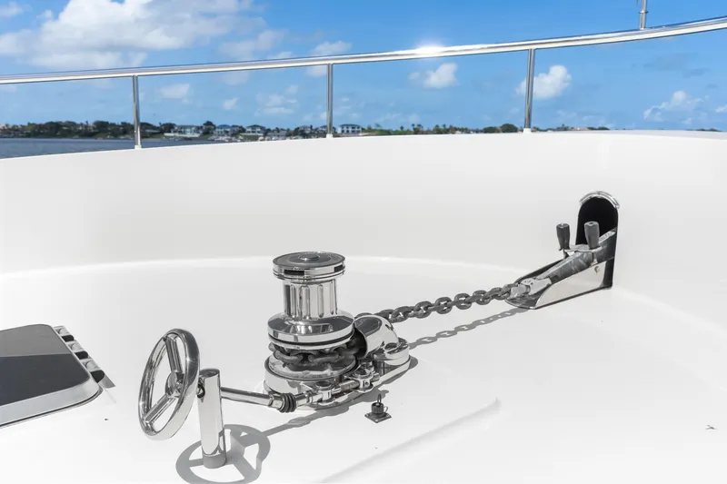 Slide: The Image of Anchor winch on 2022 Jachtbouw De Alm Alm Trawler Delfino 64 yacht deck. - 23