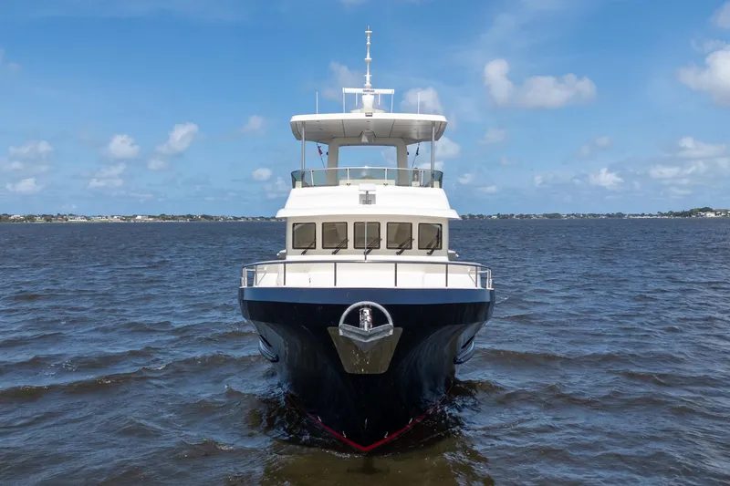 Slide: The Image of Front view of 2022 Jachtbouw De Alm Alm Trawler Delfino 64 on open water. - 3