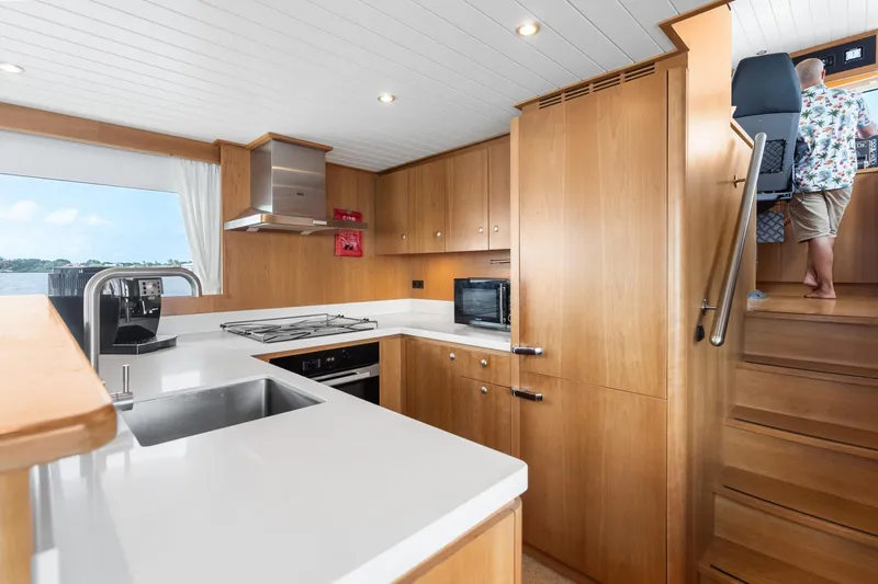 Slide: The Image of Modern kitchen interior of 2022 Alm Trawler Delfino 64 yacht by Jachtbouw De Alm. - 49