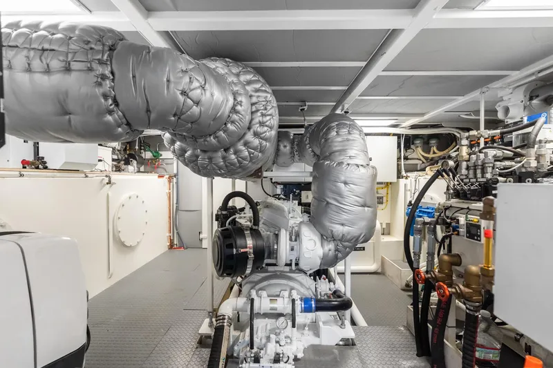 Slide: The Image of Engine room of 2022 Alm Trawler Delfino 64 by Jachtbouw De Alm, showcasing machinery. - 63