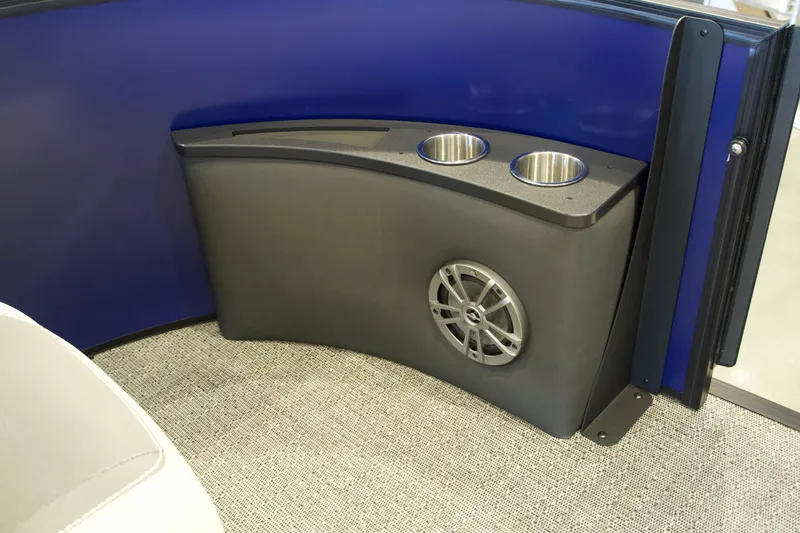 Slide: The Image of Barletta Aria 22F 2026 speaker and cup holder detail view. - 14