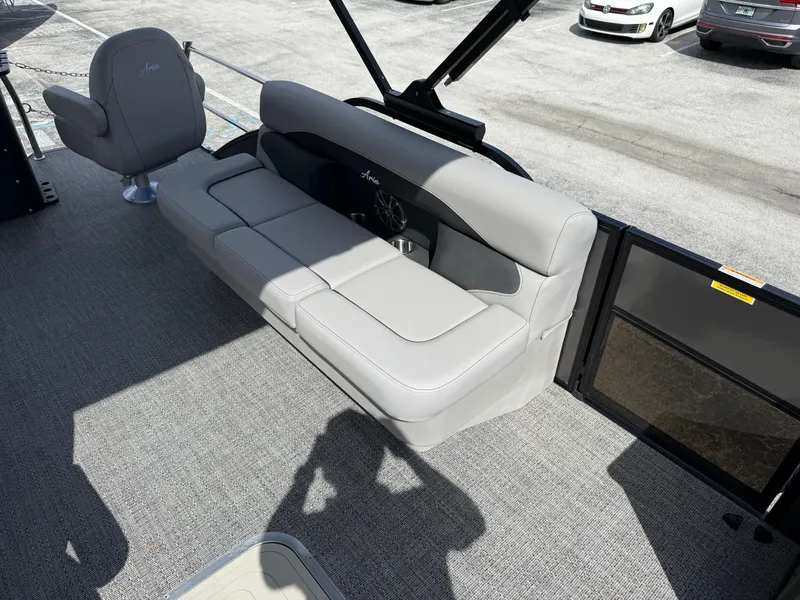 Slide: The Image of Interior of 2026 Barletta Aria 22F with gray seating. - 12