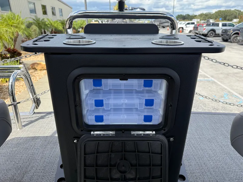 Slide: The Image of Barletta Aria 22F 2026 boat with storage and accessories. - 18