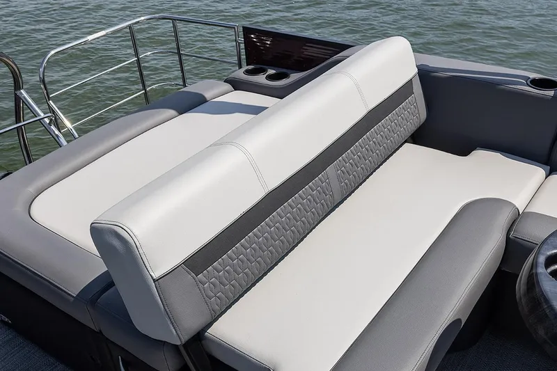 Slide: The Image of Manufacturer Provided Image: 2023 Godfrey SWEETWATER 2486 SFL boat with comfortable seating on the water. - 14