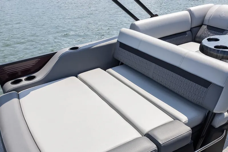 Slide: The Image of Manufacturer Provided Image: Luxurious seating area on the 2023 Godfrey SWEETWATER 2486 SFL pontoon boat. - 15