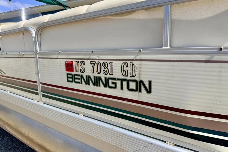 Slide: The Image of 2001 Bennington 2050 LX pontoon boat with registration number WS 7031 GD. - 4
