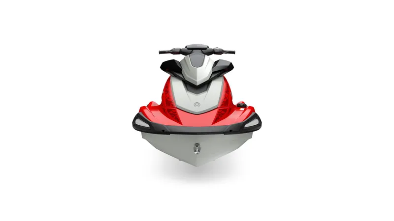 Slide: The Image of 2026 Yamaha VX Cruiser jet ski in red and gray, front view. - 3