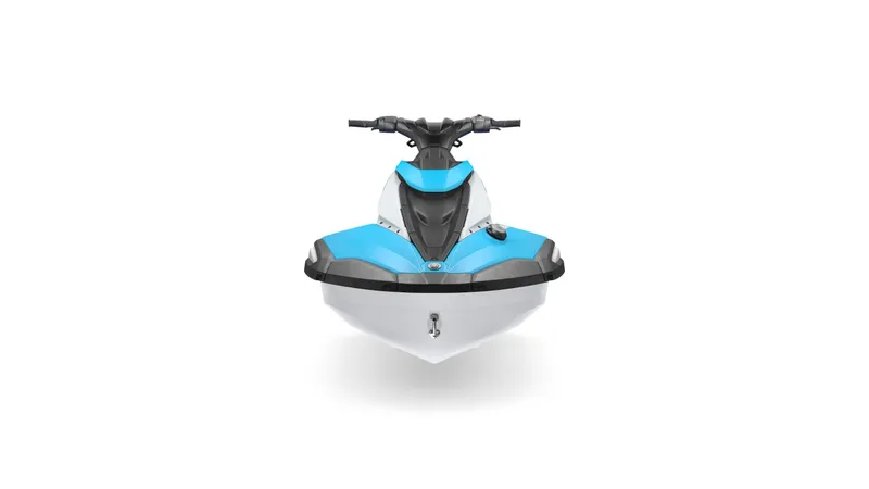 Slide: The Image of 2026 Yamaha JetBlaster DLX 2UP in blue and white, front view. - 3