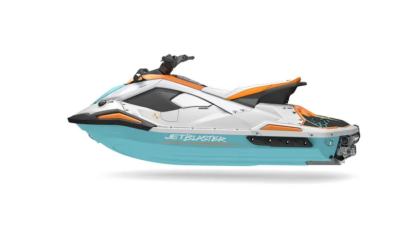 The Image of 2026 Yamaha Jetblaster LTD jet ski in white and turquoise. - 1