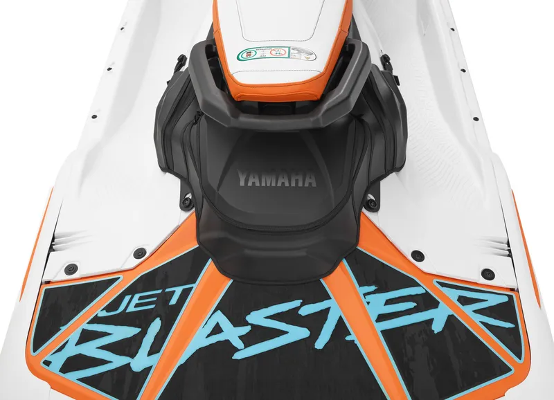 Slide: The Image of Yamaha Jetblaster LTD 2026, orange and white design, close-up view. - 10