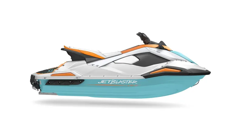 Slide: The Image of 2026 Yamaha Jetblaster LTD jet ski in white and blue. - 3